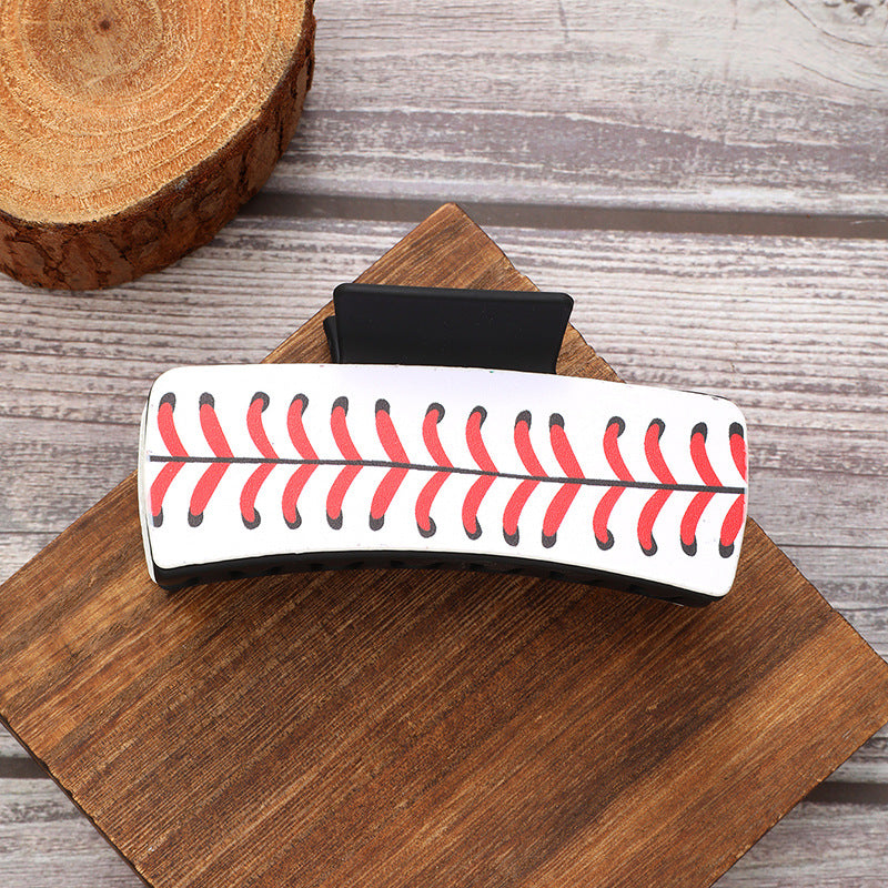 Wholesale Western Fashion Baseball Leather Hair Clips